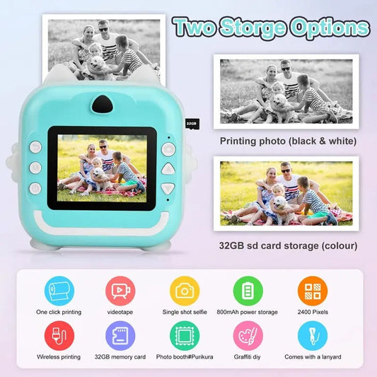 CHILDRENS Instant™ Print Digital Camera | FRONT/BACK 48MP Camera