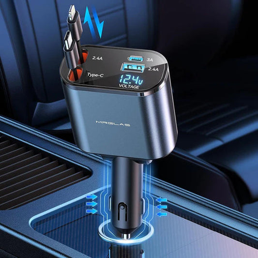 4-In-1 Retractable Car Charger