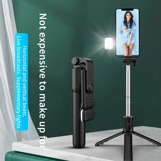 4 IN 1 SELFIE STICK + TRIPOD STAND WITH LIGHT AND WIRELESS REMOTE